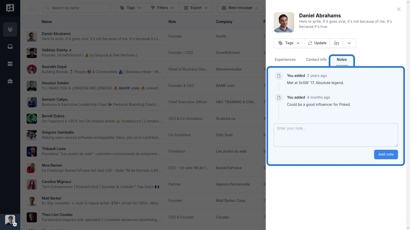 Note-Taking for LinkedIn Connections
